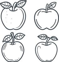 Set of apple line art logos isolated on white background vector