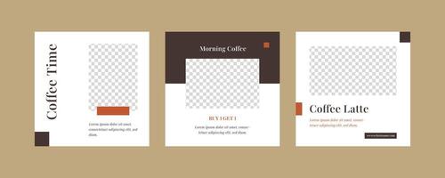 Editable Social Media Post template for Coffeeshop vector