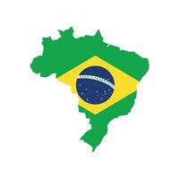 Brazil contour map with flag isolated on background hight detailed illustration vector