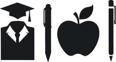back to school silhouette vectors