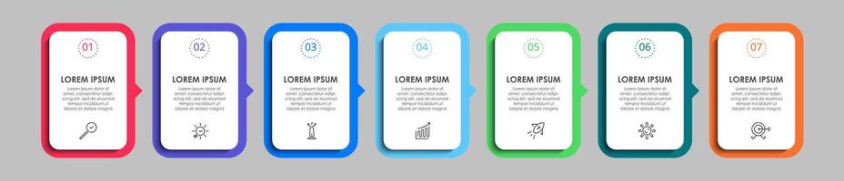 Infographic design business template with icons and 7 options or steps. vector