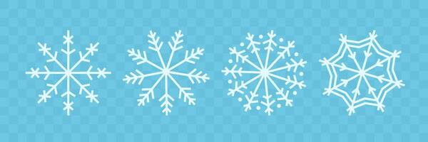 Set of White Snowflake icon. illustration vector