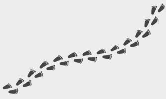 Baby Footprint. Barefoot trip. Step by step walk vector