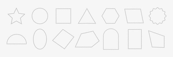 Basic 2d dotted shape set vector