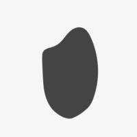 Rice grain shape. illustration black on white background vector
