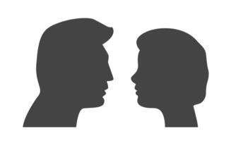 Default man and woman profile icon set. Black silhouette in gray circle vector