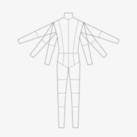 Fashion template for man body technical drawings. Technical flats with main lines. Male figure front view for fashion sketching vector