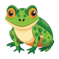 a cartoon frog sitting on a white background vector