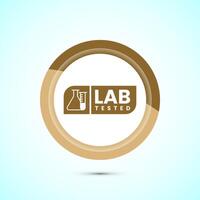 Lab tested icon. Laboratory testing product quality certificate symbol, Clinically certified, Gold Color Button Design vector