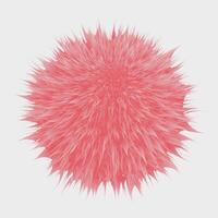 Fluffy texture ball. Fur pompom vector