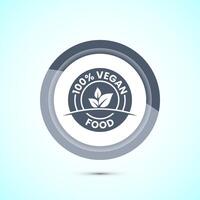 Vegan food icon design illustration. Bio, Ecology, Organic logos and label. Vegan food diet icon. Gray Color Button Design vector