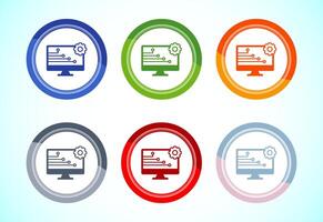 Information technology icon design illustration. Button Design Set vector