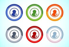 User profile login icon. Button Design Set vector