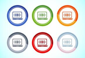 Information technology icon design set vector