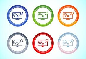 Information technology icon design. Digital tech icon, Button Design Set vector