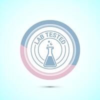 Lab tested icon. Laboratory testing product quality certificate symbol, Clinically certified, Pastel Color Button Design vector