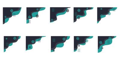 Wavy Corner with Geometric Memphis vector