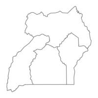 Uganda map with administrative divisions. illustration. vector