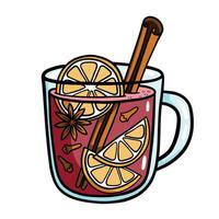 Mulled Wine in Glass Mug vector