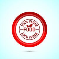 Vegan food icon design illustration. Bio, Ecology, Organic logos and label. Vegan food diet icon. Red Color Button Design vector