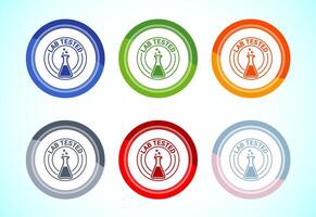 Lab tested icon. Button Design Set vector