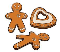 Gingerbread Man and Heart vector