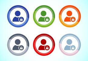 Access authentication icon. Button Design Set vector