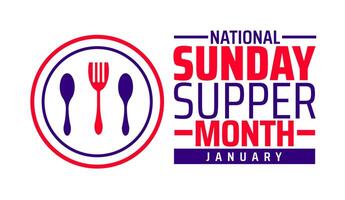 National Sunday Supper Month background vector