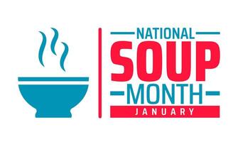 National Soup Month background vector