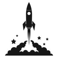 Rocket Launch Silhouette art vector