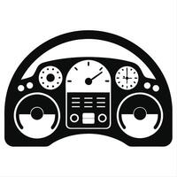 Car Dashboard Black Silhouette art vector