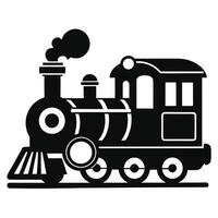 Train Engine Black Silhouette art vector