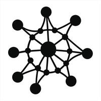 Neural Network Black Silhouette art vector