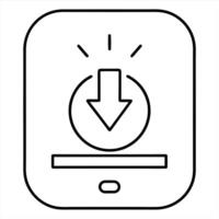 App Update Notification line art vector