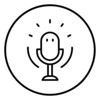 Voice Assistant Icon Line Art vector