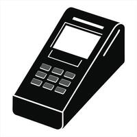 Electronic Payment Terminal Bank Silhouette vector