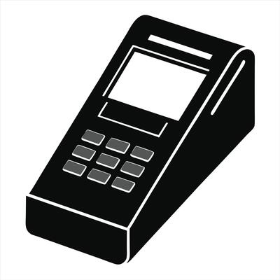 Electronic Payment Terminal Bank Silhouette