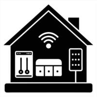 Home Automation Hub Black Silhouette Art vector