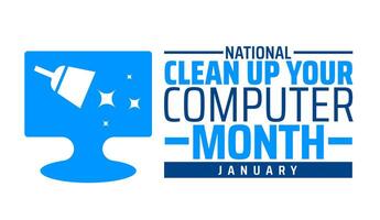 national clean up your computer month background vector