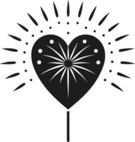 Radiant Heart Firework Silhouette for Love, Celebration, and Festive Themes vector