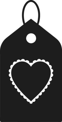 Heart Tag Silhouette Illustration for Love, Gift, and Decoration Themes