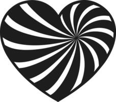 Swirl Heart-Shaped Candy Silhouette Illustration for Valentine's Day vector