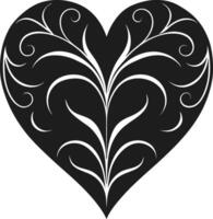 Ornate Decorative Heart Silhouette Illustration for Valentine's Day vector