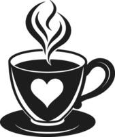 Coffee Cup with Heart Silhouette Illustration for Love, Warmth, and Beverage Themes vector
