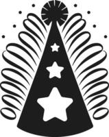 Decorative Party Hat Illustration with Star Design and Swirls vector