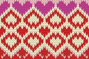 Knitting heart pattern, Valentines day love knitting background for wallpaper, card, print, fabric, wrapping paper vector
