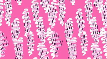 Vibrant abstract pattern featuring vertical organic shapes on a pink background. Plain unique hand drawn print. Perfect for textiles, stationery, modern interiors, and creative designs vector