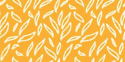 Abstract seamless pattern featuring hand-drawn elongated shapes on a vibrant yellow background. Plain contemporary print. Designs for textile design, wrapping paper, and modern projects vector