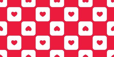 heart seamless pattern valentine checked cartoon doodle red tile background gift wrapping paper repeat wallpaper illustration design isolated vector