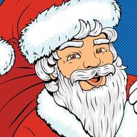 Santa Claus character pop art style retro colorful illustration vector